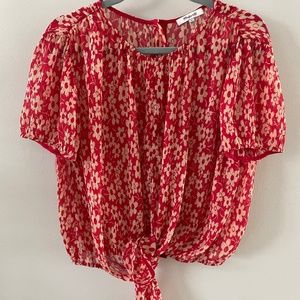 Madewell Tie Front Floral Blouse